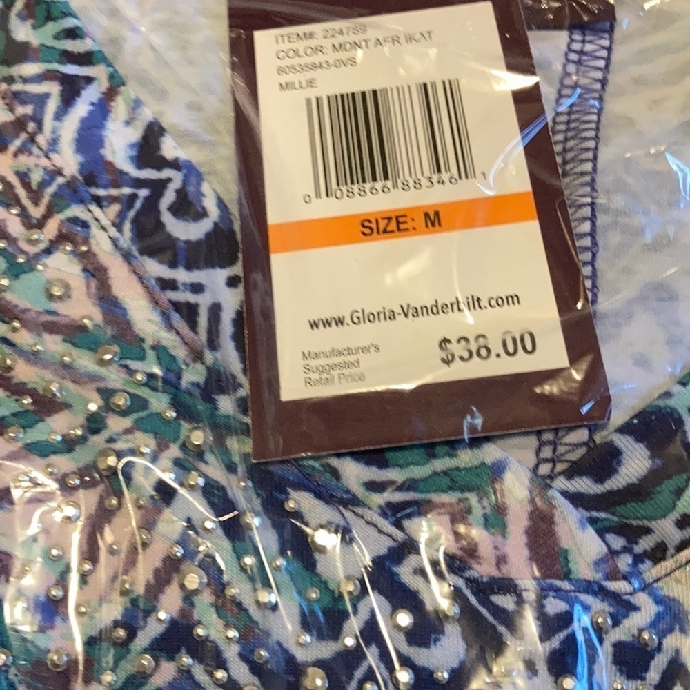 Short Sleeve Women's Tee with Sequined Size Medium - Picture 3 of 6